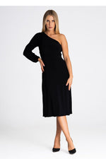 One Shoulder Full Sleeve Cocktail Dress | Figl
