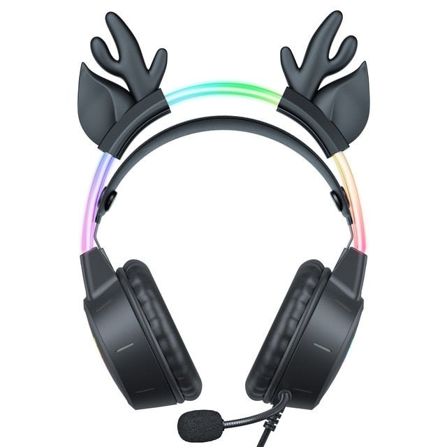 ONIKUMA X15Pro RGB Gaming Headset USB Wired 3.5mm Stereo Black - RGB Antler 3
