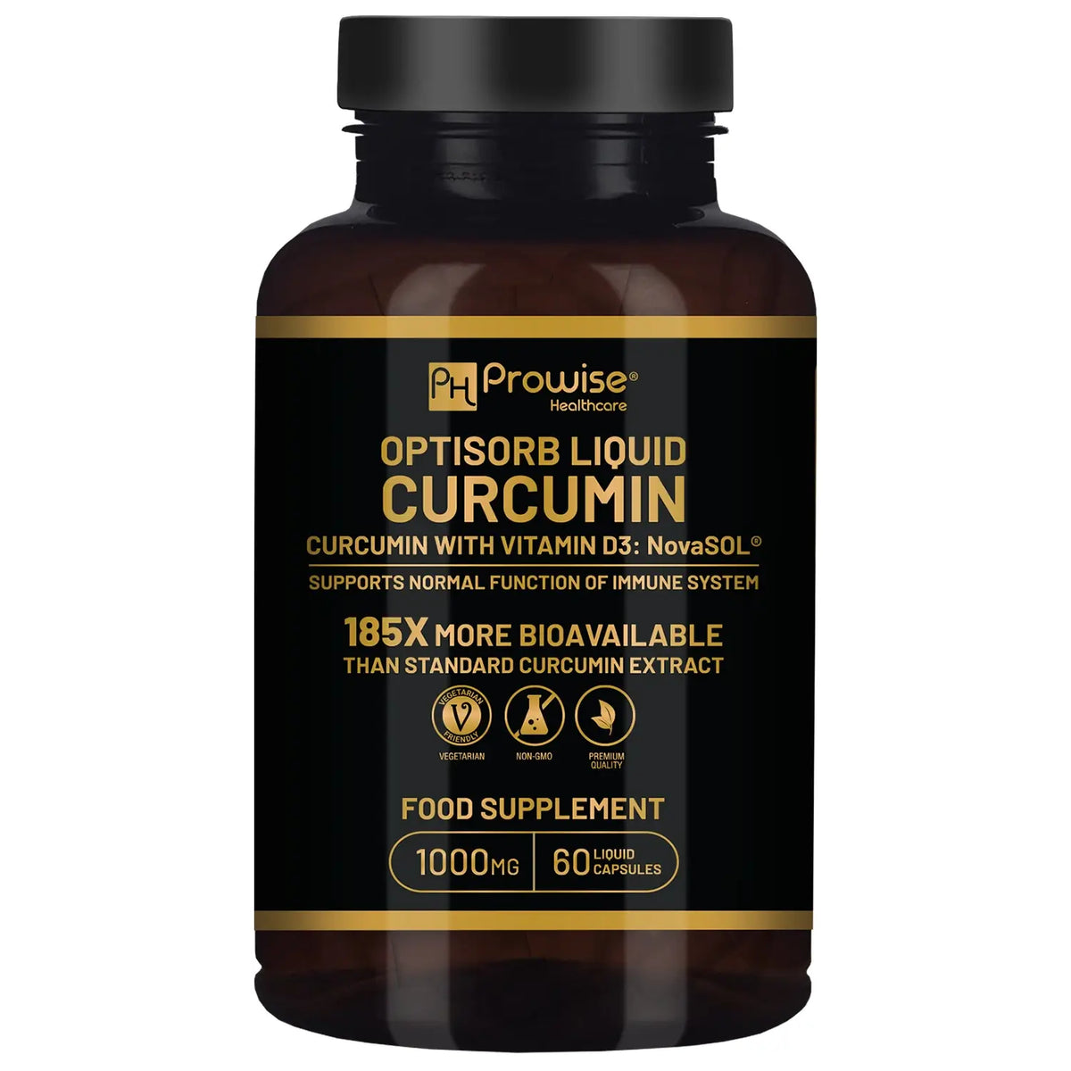 Optisorb Liquid Curcumin with Vitamin D – 60 Capsules | Suitable For Vegetarians | Made In UK