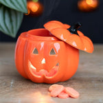 Orange Jack-O-Lantern Oil Wax Melt Burner | Halloween Decor