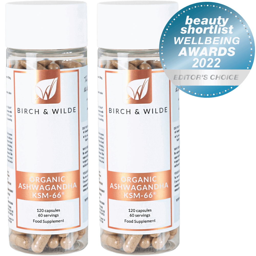 Organic Ashwagandha KSM-66 Capsules | 600mg dose | Bottle or Refill pouch Bottle Twin Pack Bundle
