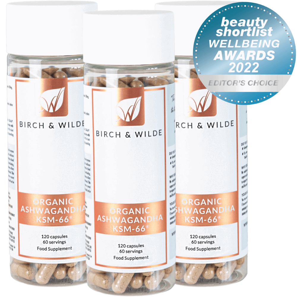 Organic Ashwagandha KSM-66 Capsules | 600mg dose | Bottle or Refill pouch Bottle 6 Month Bundle