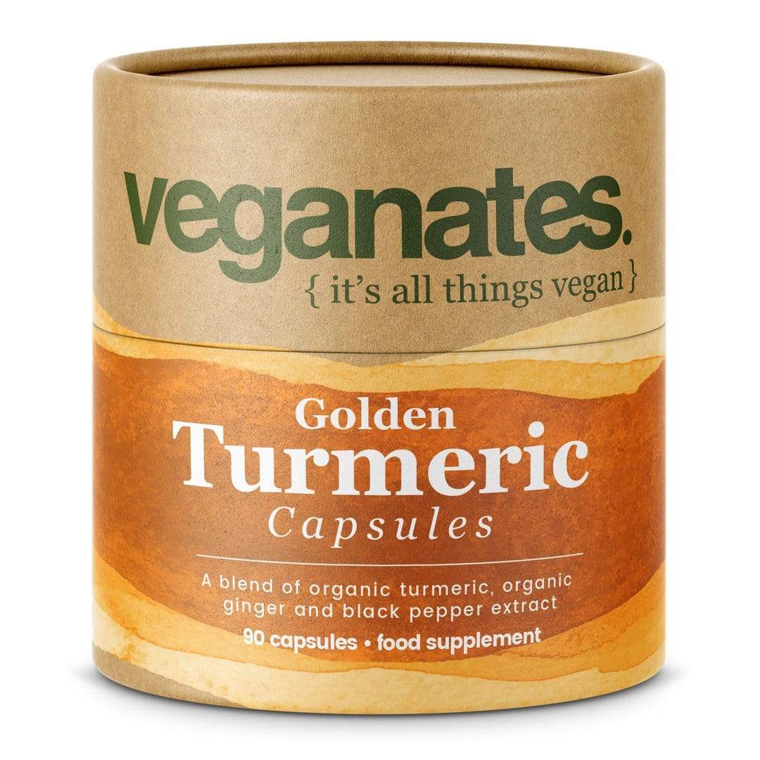 Organic Vegan Turmeric Curcumin & Ginger Supplement with Black Pepper in Plastic Free Biodegradable Tub