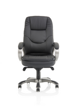 Oscar High Back Black Executive Office Chair with Arms Black Leather