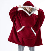 Oversized Hoodie Fleece Blanket with Sleeves | One Size