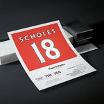 Paul Scholes Manchester United Legend Stats Print - ScentiMelti Home Fragrance, Beauty & Gifts UK