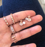 Pave-set ring with Large Oval clear zircon stones