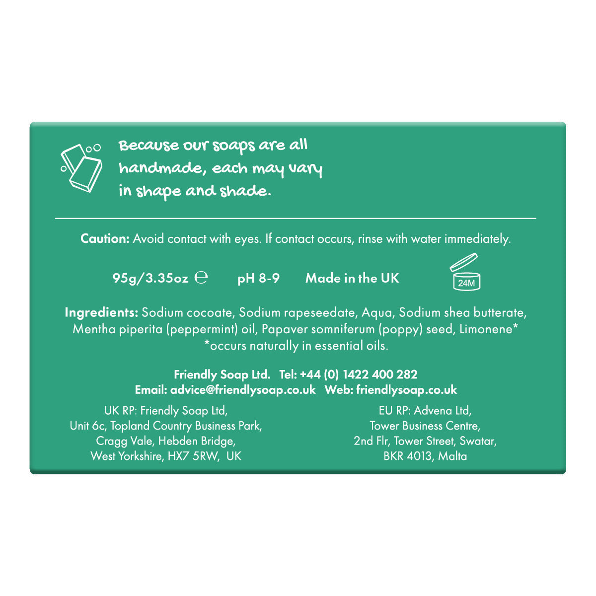 Peppermint & Poppyseeds Natural Soap 95g