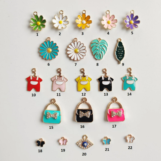 Personalised Initial Chain Charm Name Customised Evil Eye Cowrie Brooch Pin