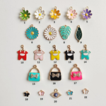 Personalised Initial Chain Charm Name Customised Evil Eye Cowrie Brooch Pin