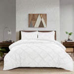 Pintuck Duvet Cover Set White