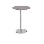 Pisa circular poseur table with round base grey oak