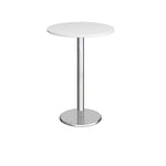 Pisa circular poseur table with round base white
