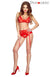 Provocative Romance Á Deux 3 Piece Lingerie Set Red