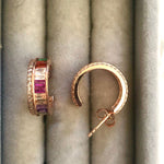 Rainbow Coloured Zircon Rose Gold Earrings