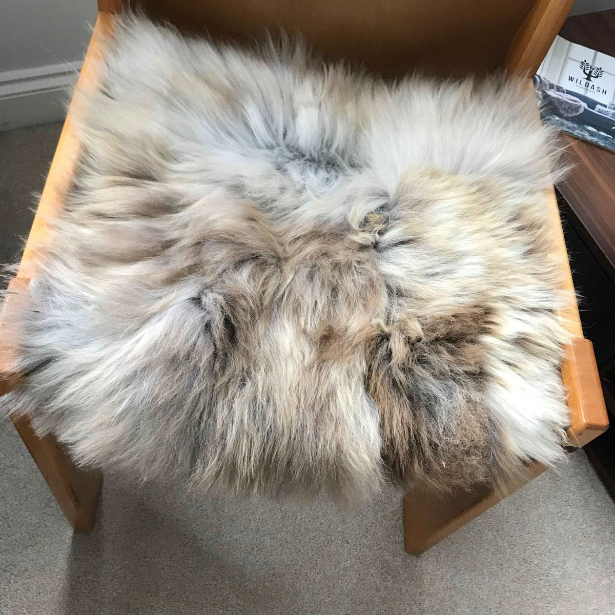 Rare Breed British Sheepskin Seat Cover Natural Melange ::: Square 37cm