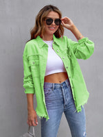 Raw Edge Ripped Denim Casual Jacket