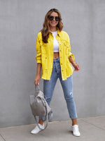 Raw Edge Ripped Denim Casual Jacket