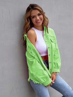 Raw Edge Ripped Denim Casual Jacket