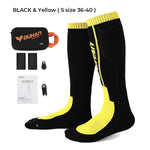 Rechargeable Heated Socks | Remote Control S SIZE (36-40) - Black Yellow Heated