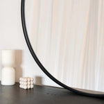 Rei - Large Round Black Metal Circle Mirror - 90cm x 90cm