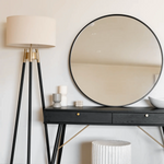 Rei - Large Round Black Metal Circle Mirror - 90cm x 90cm