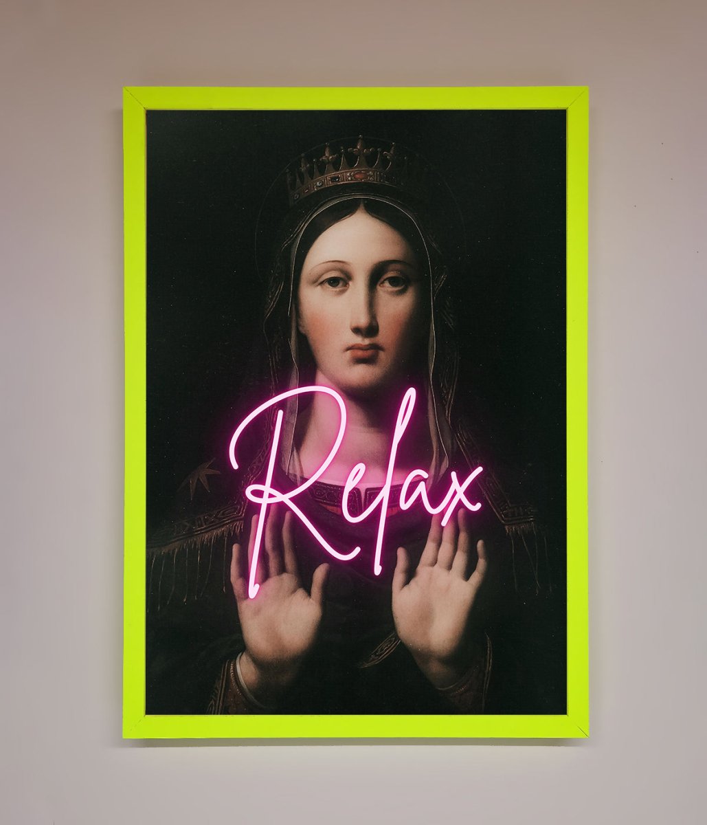 Relax Mate Framed Wall Art Neon Green