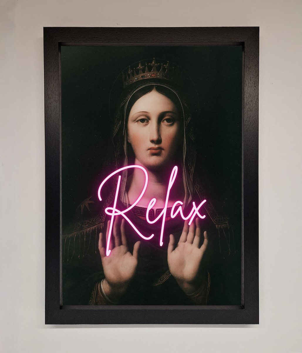 Relax Mate Framed Wall Art Black