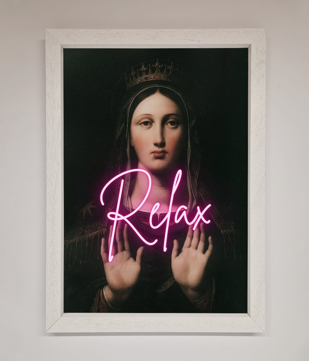 Relax Mate Framed Wall Art White