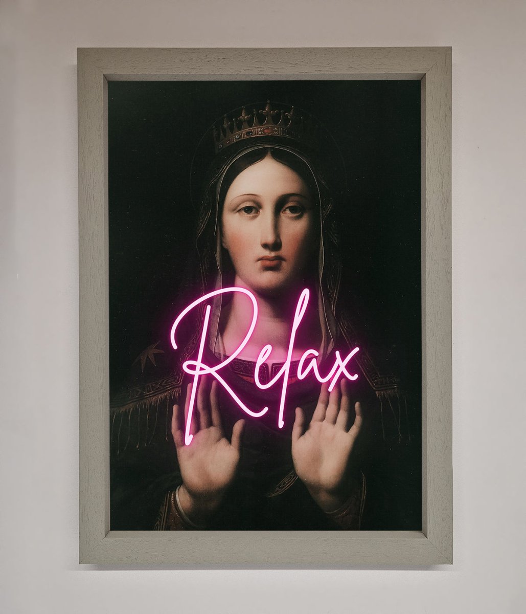 Relax Mate Framed Wall Art Grey