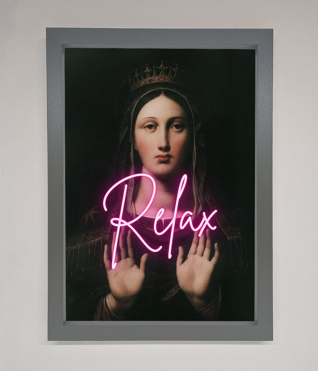 Relax Mate Framed Wall Art Dark Grey