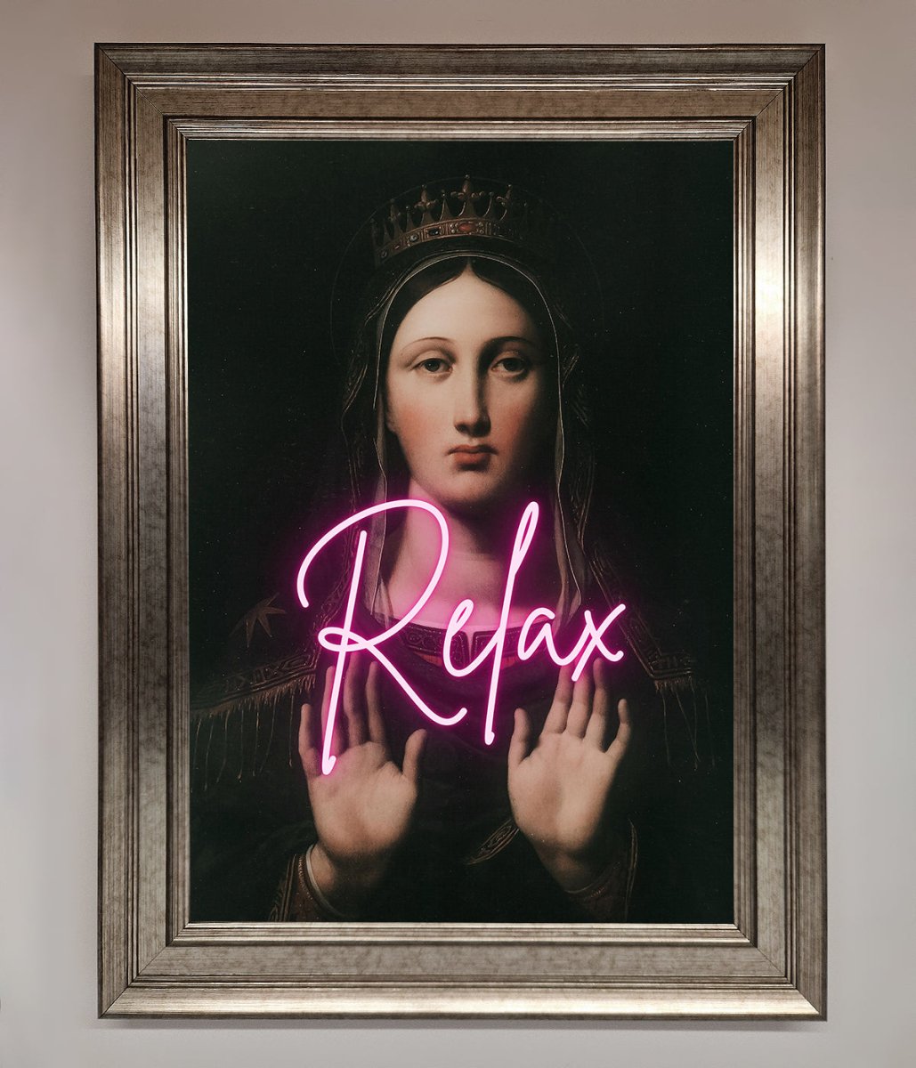 Relax Mate Framed Wall Art Silver