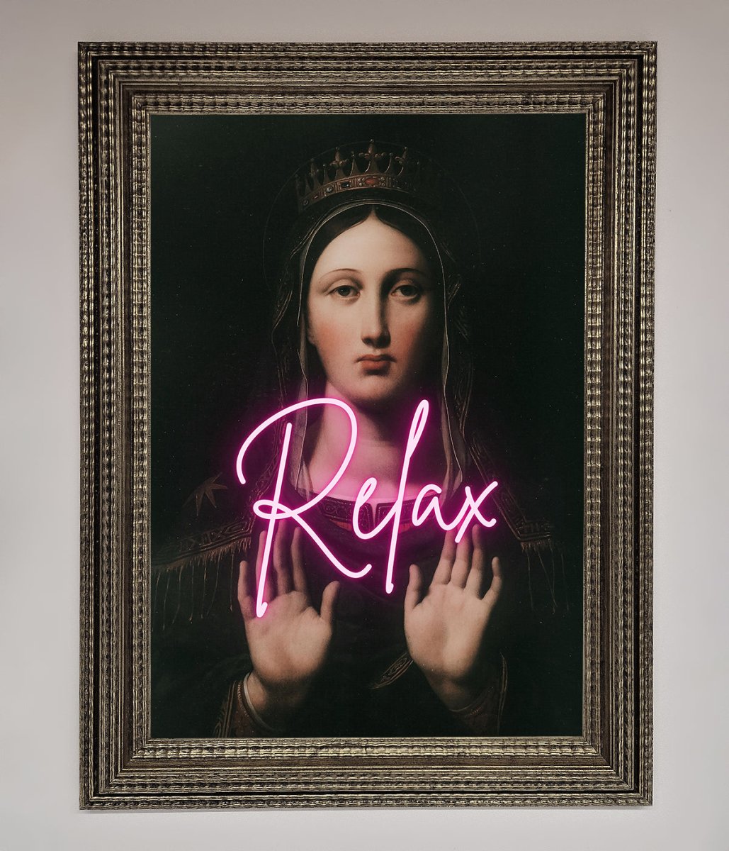 Relax Mate Framed Wall Art Ornate Silver