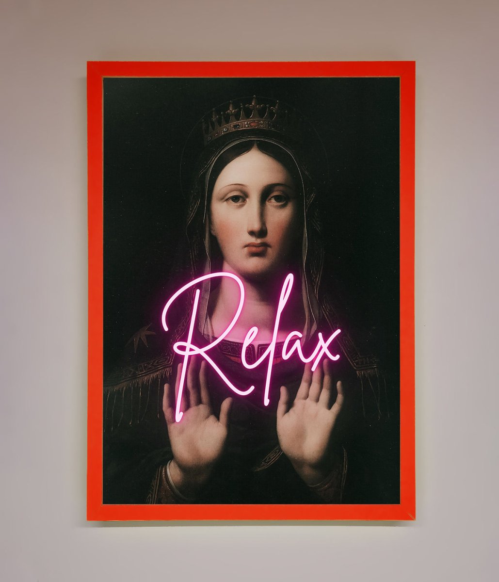 Relax Mate Framed Wall Art Neon Red
