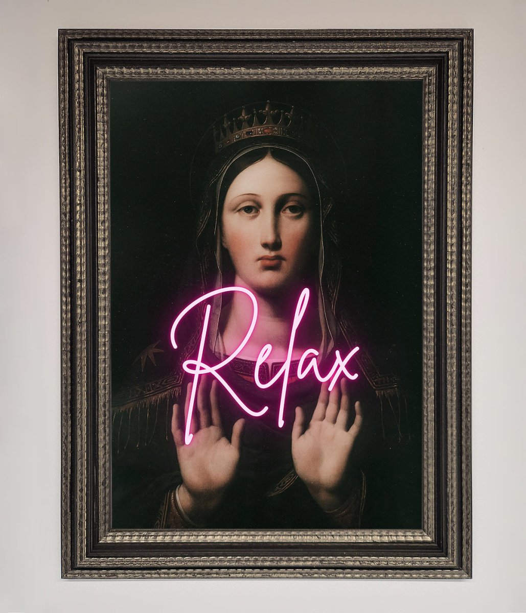 Relax Mate Framed Wall Art Ornate Silver Black