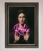 Relax Mate Framed Wall Art Ornate Silver Black