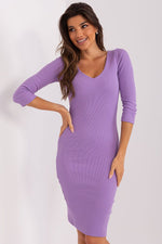 Relevance Ribbed Cotton Day Dress violet one-size-fits-all