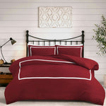 Ribbon Duvet Cover Set Burgundy