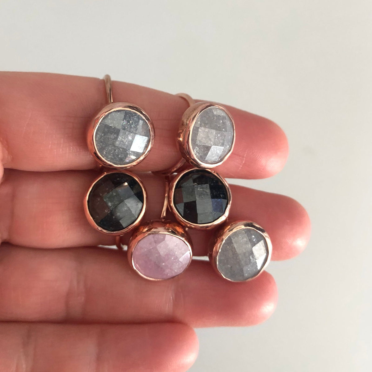 Rings with Round Natural Stones