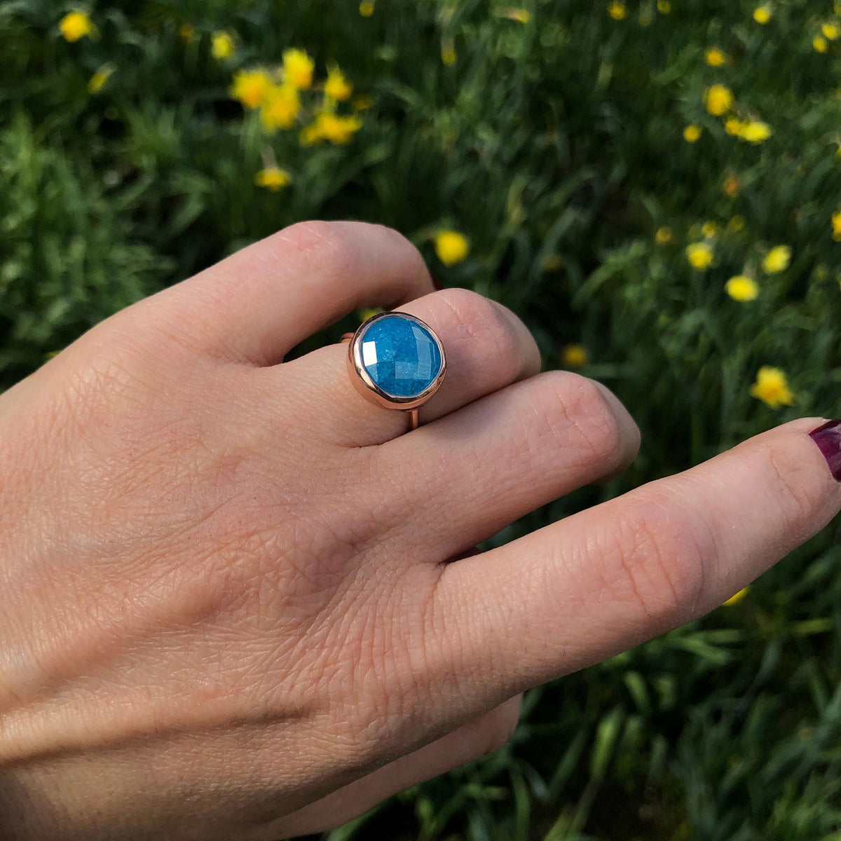 Rings with Round Natural Stones