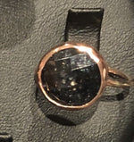 Rings with Round Natural Stones Black