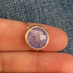 Rings with Round Natural Stones Purple