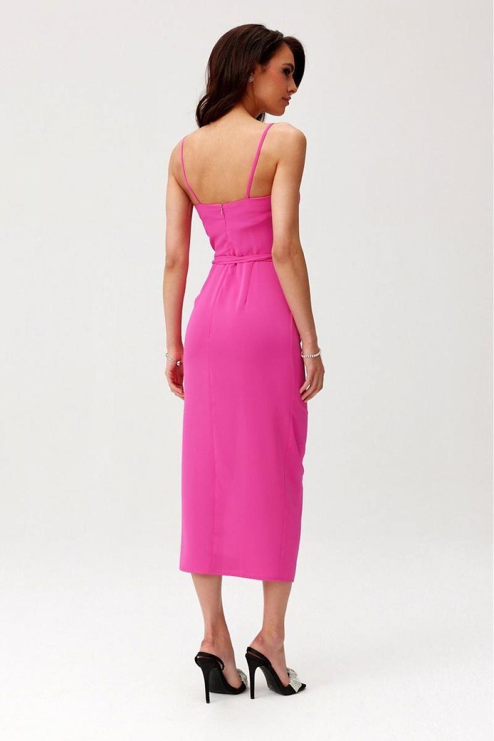 Roco Fashion Maribel Rose Belt Ruched Waist Cocktail Evening Dress