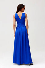 Roco Fashion Paloma Satin Maxi Cocktail Dress with Back Cutout