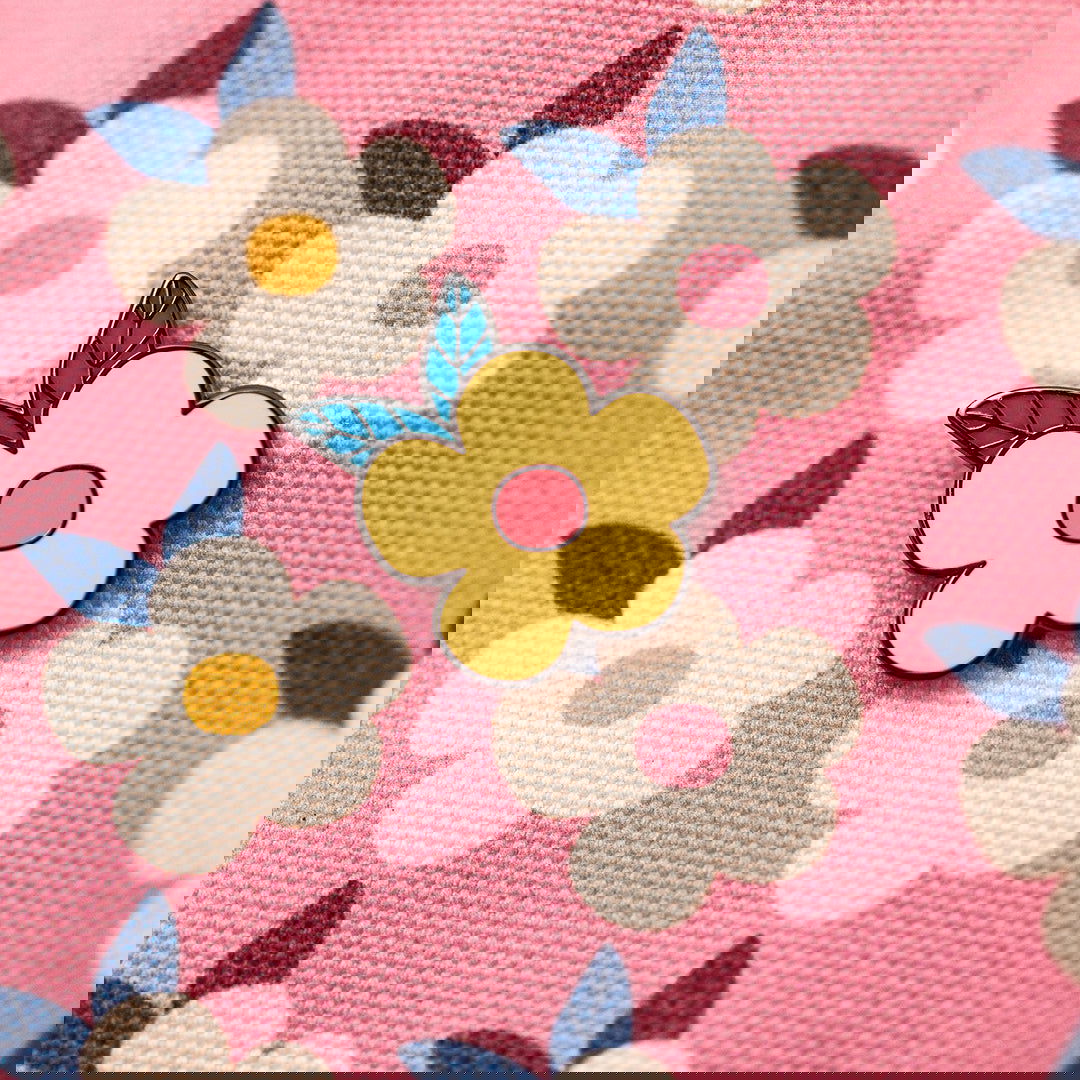 ROSE PINK GIFT SET For Her Retro Floral Enamel Cup - Beautiful Tin Mug - Cork Coaster - Pin Badge - Tea Towel - Colourful Home