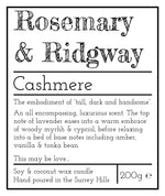 Rosemary & Ridgway Cashmere Luxury Handpoured Candle