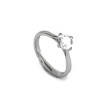 Round/Cushion four claw low rex style ring