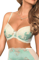 Roza Caryca Push Up Lace Bra Cream & Mint
