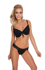 Roza Damaris Black Push Up Bra with Ribbon Detail