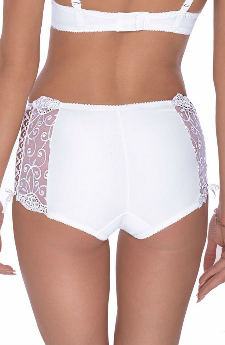 Roza Ginewra Shorts Style Lace Briefs White